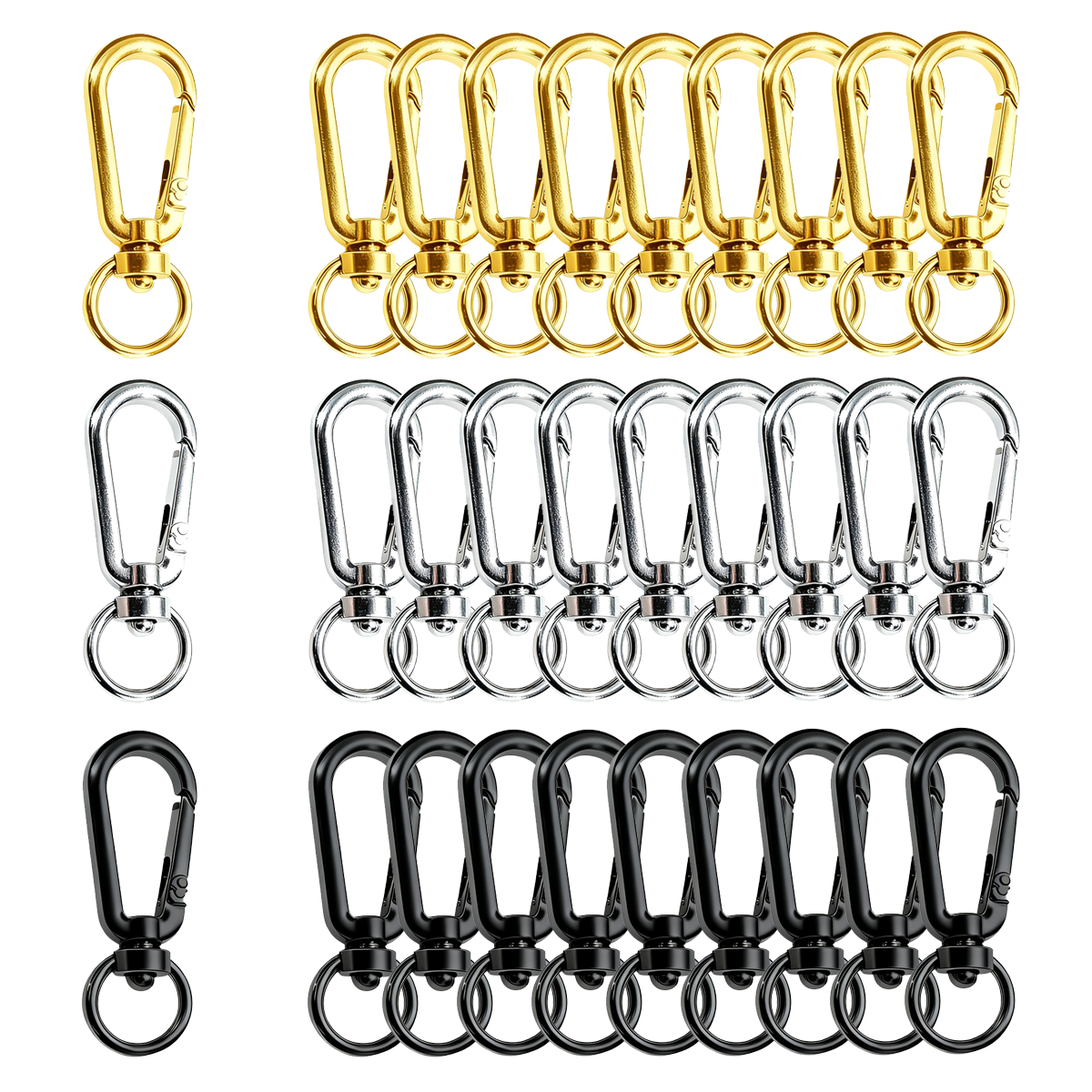 Jewelry Making Chain - 9/18/36 Stück Offene Drehverschlüsse Schlüsselanhänger-Clips Schlüsselanhänger-Verschlüsse