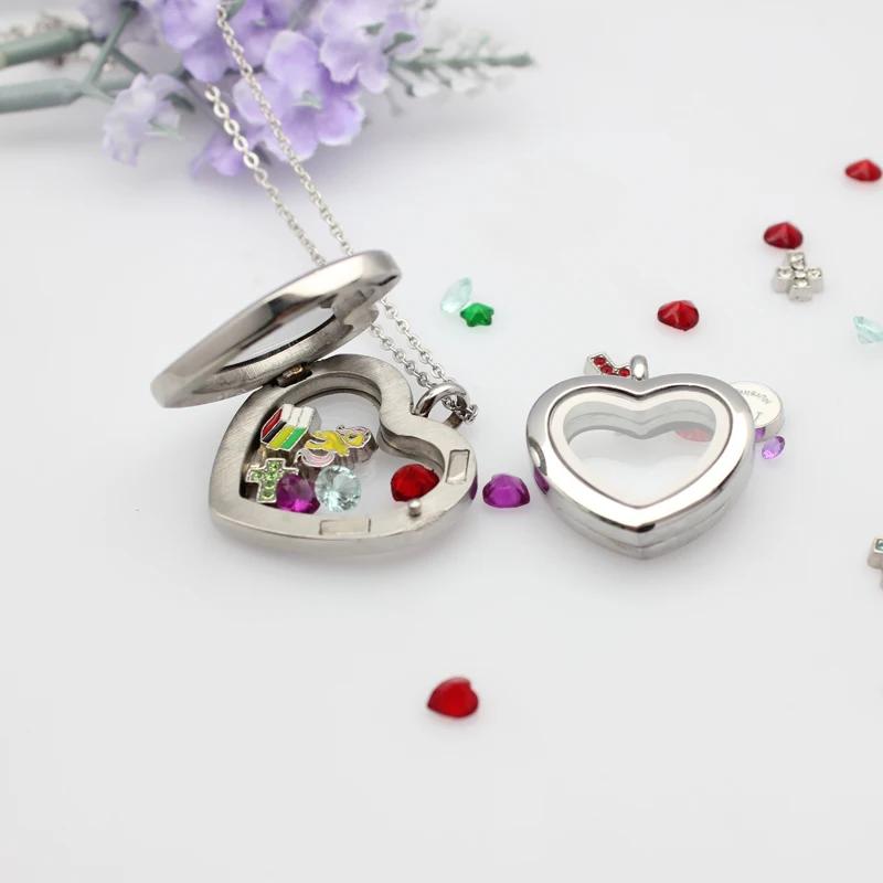 Jewelry Making Birthday Party - 24mm 30mm Herz-Medaillon-Anhänger aus Edelstahl mit
