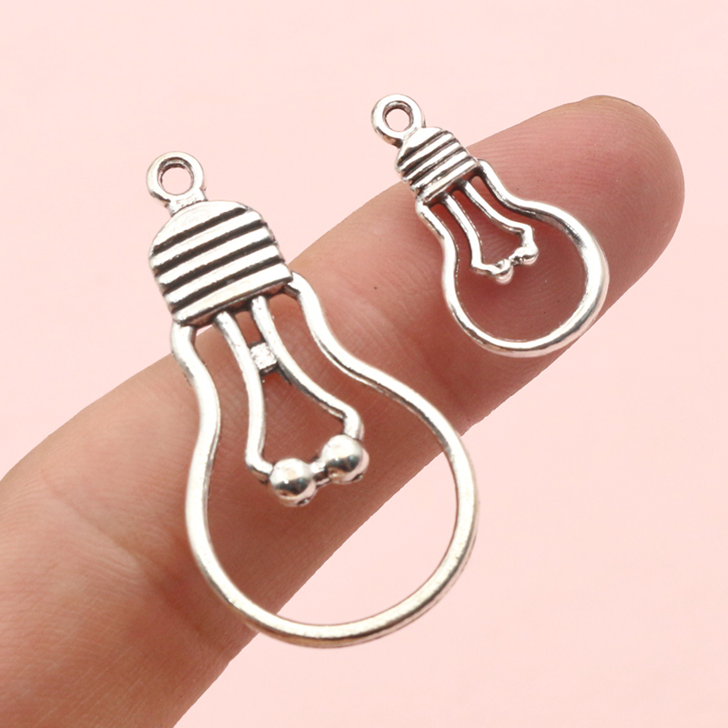 Jewelry Making Light - 20 Stück Glühbirnen-Charms-Anhänger, 2 Größen, Legierung,