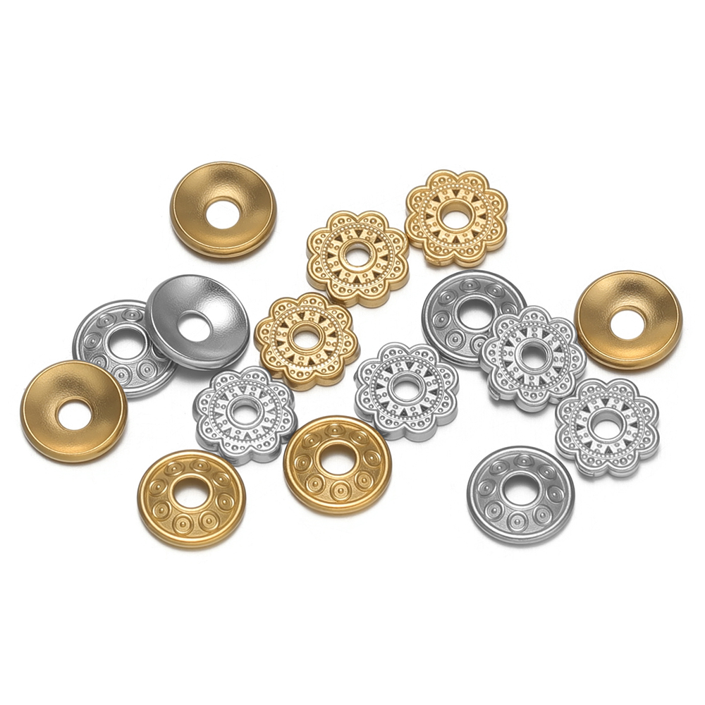 Bead Cap Flower - 20 Stück Edelstahl 6mm Blumenperlenkappen Runde