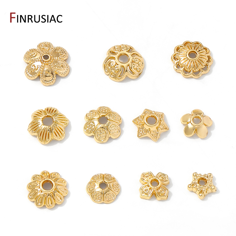 Bead Cap Flower - Runde Blumen-Perlenkappen aus 14 Karat vergoldetem