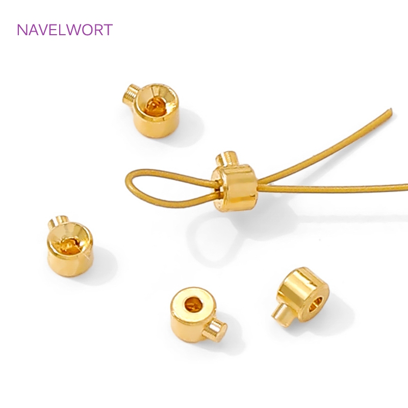 Jewelry Making Light - 18 Karat vergoldete runde Crimp-Endperle, Messing-Crimp-Perlen
