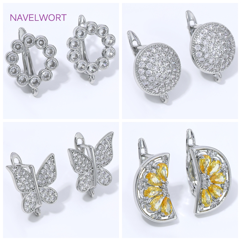 Jewelry Making Basics - 18K Vergoldete Fächerförmige Blumen-Ohrhaken, Messing-Basishaken für