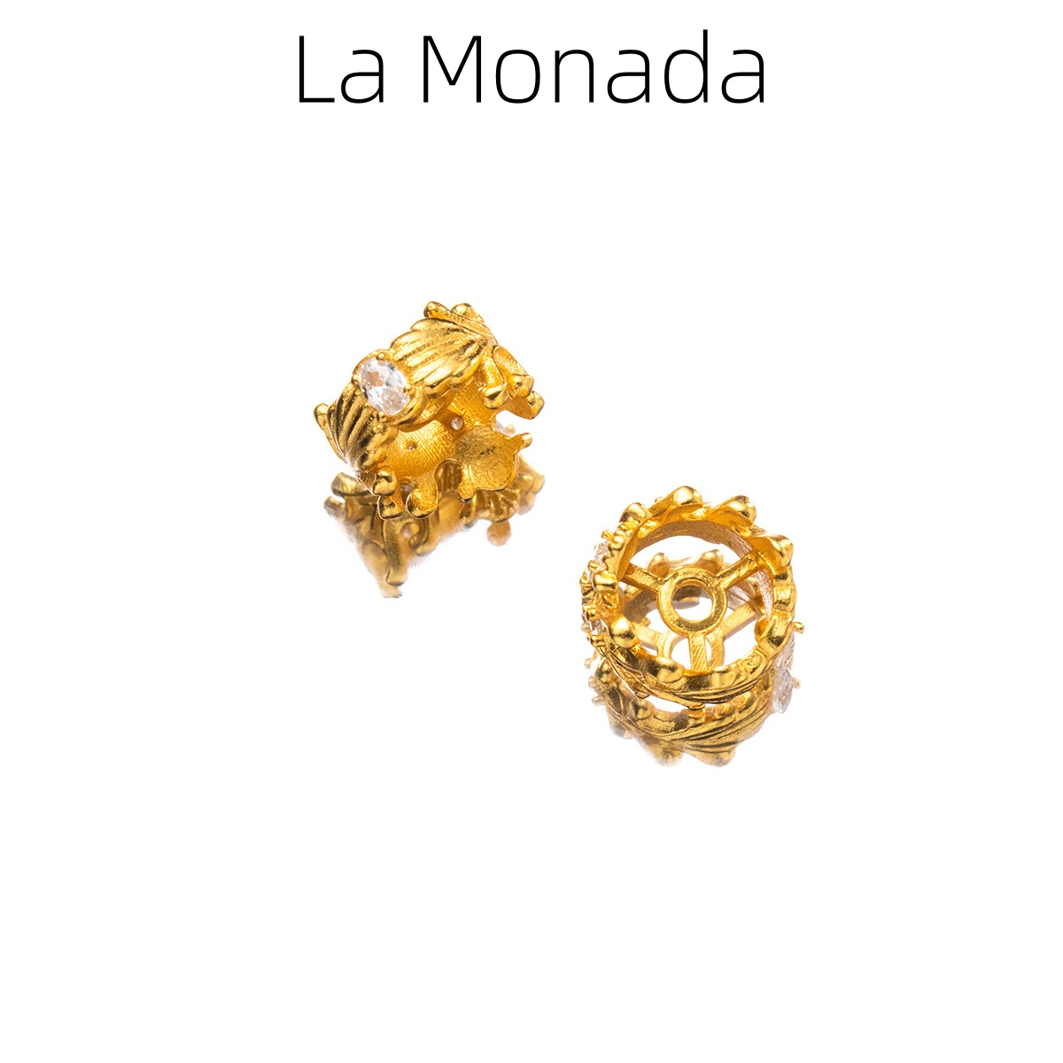 Jewelry Making In La - 925 Sterling Silber Kronen-Abstandshalterperlen mit Zirkonia-Einlage