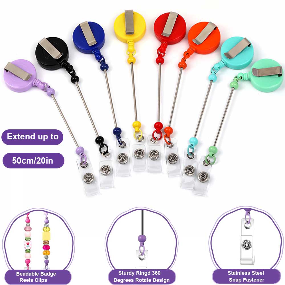 Jewelry Making Parts - 1–3 Stück Perlen-Abzeichenrollen mit Bar, einziehbare
