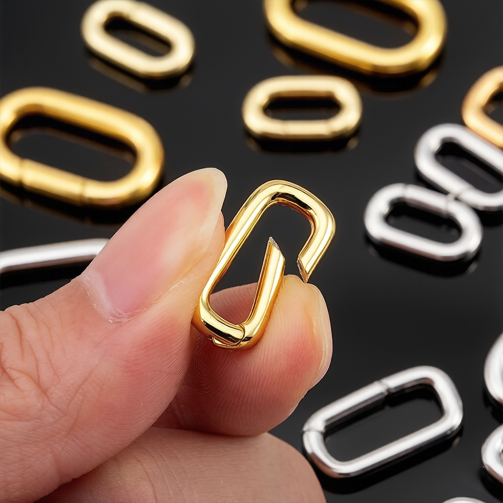 Jewelry Making Parts - 2 Stück 18K vergoldete ovale Karabiner-Halskettenverschlüsse