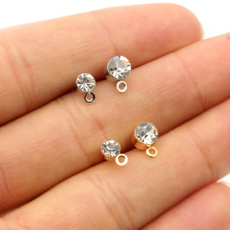 Jewelry Making Basics - 50 Stück Ohrstecker mit Zirkon 4/5/6