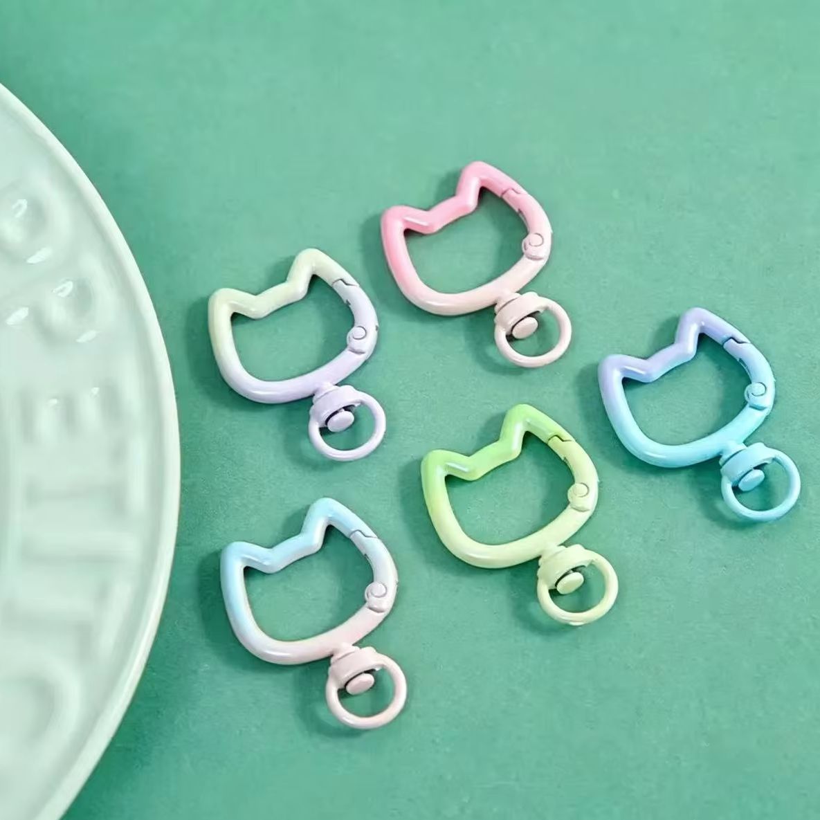 Jewelry Making Chain - 5–10 Stück Karabiner mit niedlichem Katzenmotiv,