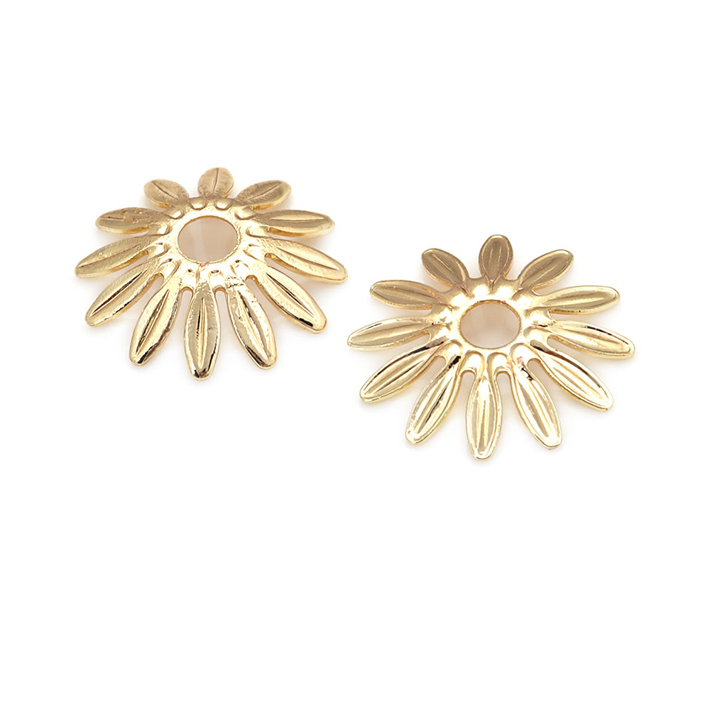 18K Goldfarbene Messing-Blüten – Bead Cap Flower Bewertung und Preis