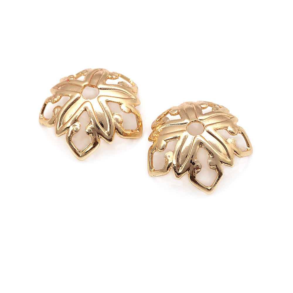 18K Goldfarbene Messing-Blüten – Bead Cap Flower Bewertung und Preis