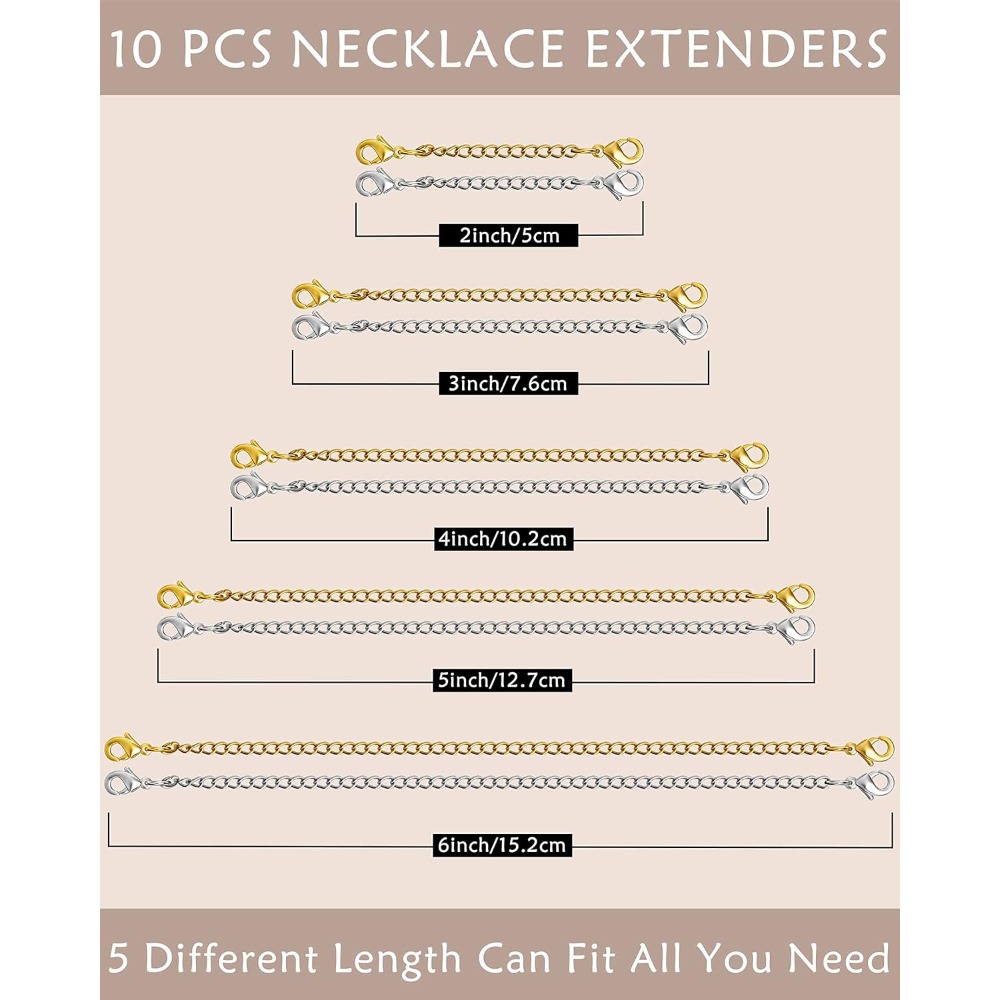 10 Stück Kettenverlängerungen  – Jewelry Making Chain Bewertung und Preis