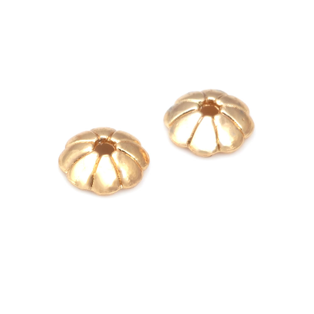 18K Gold Farbe Messing Blume P – Bead Cap Flower Bewertung und Preis