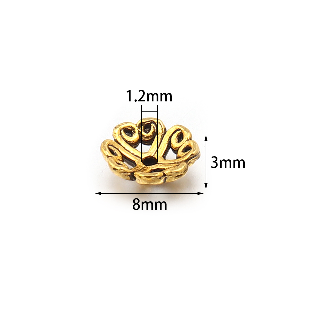 100 Stück 8mm Legierung Hohl-B – Bead Cap Flower Bewertung und Preis