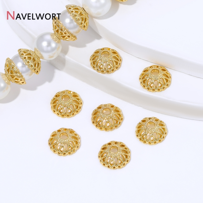18K vergoldete Messing-Blumenp – Bead Cap Flower Bewertung und Preis