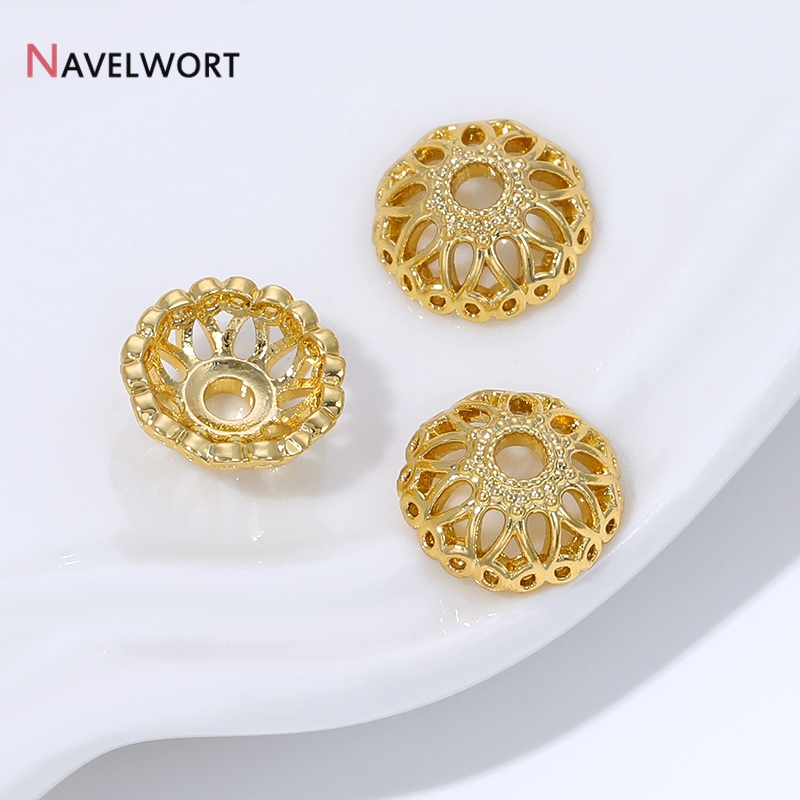 18K vergoldete Messing-Blumenp – Bead Cap Flower Bewertung und Preis