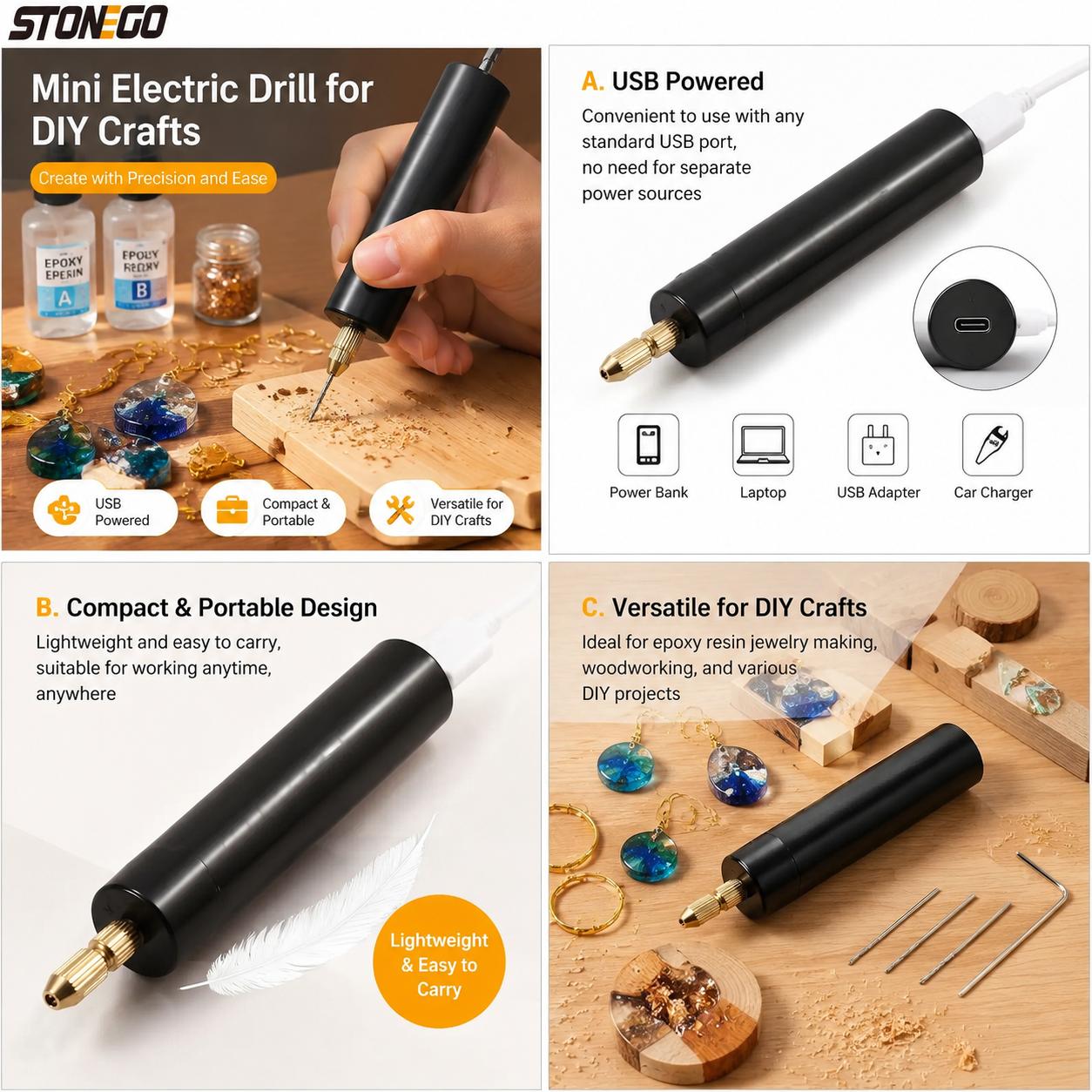 Mini USB-betriebener elektrisc – Jewelry Making Dc Bewertung und Preis