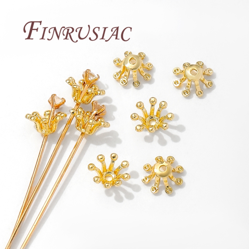 14K vergoldete Blumenperlenkap – Bead Cap Flower Bewertung und Preis