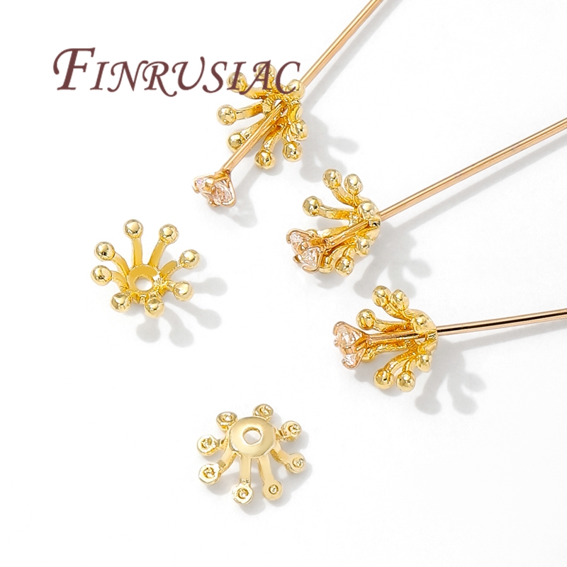 14K vergoldete Blumenperlenkap – Bead Cap Flower Bewertung und Preis