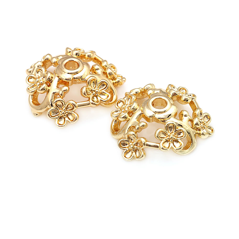 10 Stück 18 Karat Gold Farbe M – Bead Cap Flower Bewertung und Preis