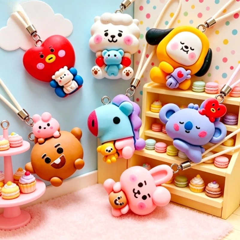 7 Stück BT21 Harz-Cartoon-Anhä – Jewelry Making Parts Bewertung und Preis