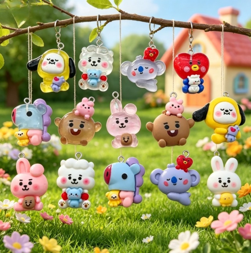 7 Stück BT21 Harz-Cartoon-Anhä – Jewelry Making Parts Bewertung und Preis