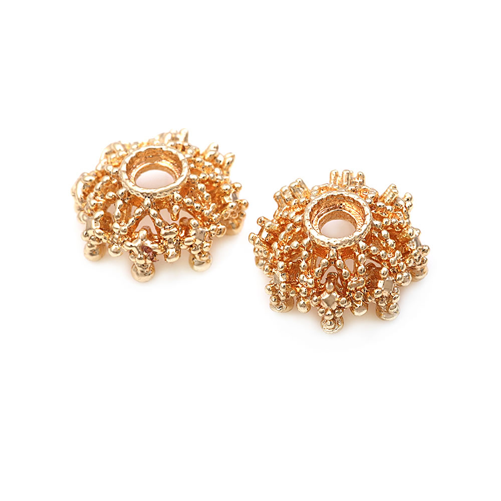 8MM 10MM 12MM 14MM 16MM 18K Go – Bead Cap Flower Bewertung und Preis